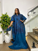 TWO TONED ADIRE BUBU (BLUE)