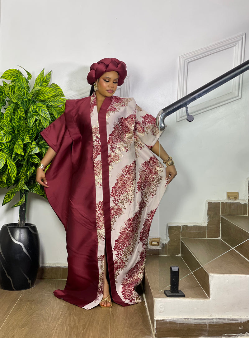 REGAL FLORAL BUBU (BURGUNDY)