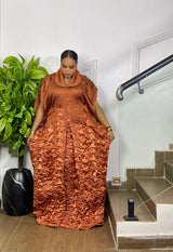 LUXE RIPPLE BROCADE (BURNT ORANGE)