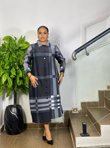 WINDSOR PLAID DRESS (GRAY/BLACK)