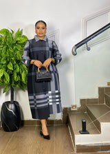 WINDSOR PLAID DRESS (GRAY/BLACK)