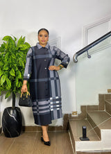 WINDSOR PLAID DRESS (GRAY/BLACK)