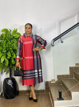 WINDSOR PLAID DRESS (RED/GRAY)