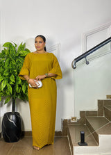 CHERVRON PLEAT DRESS