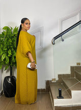 CHERVRON PLEAT DRESS