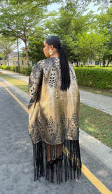 FRINGE LUXE KAFTAN (BLACK/GOLD)