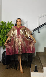 FRINGE LUXE KAFTAN (BURGURNDY/GOLD)