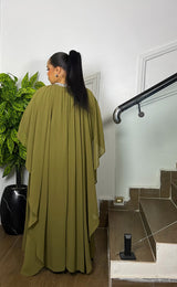 ROYAL DRAPE  CAPE DRESS (OLIVE)