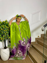 HERITAGE BLOOM KAFTAN (OLIVE)