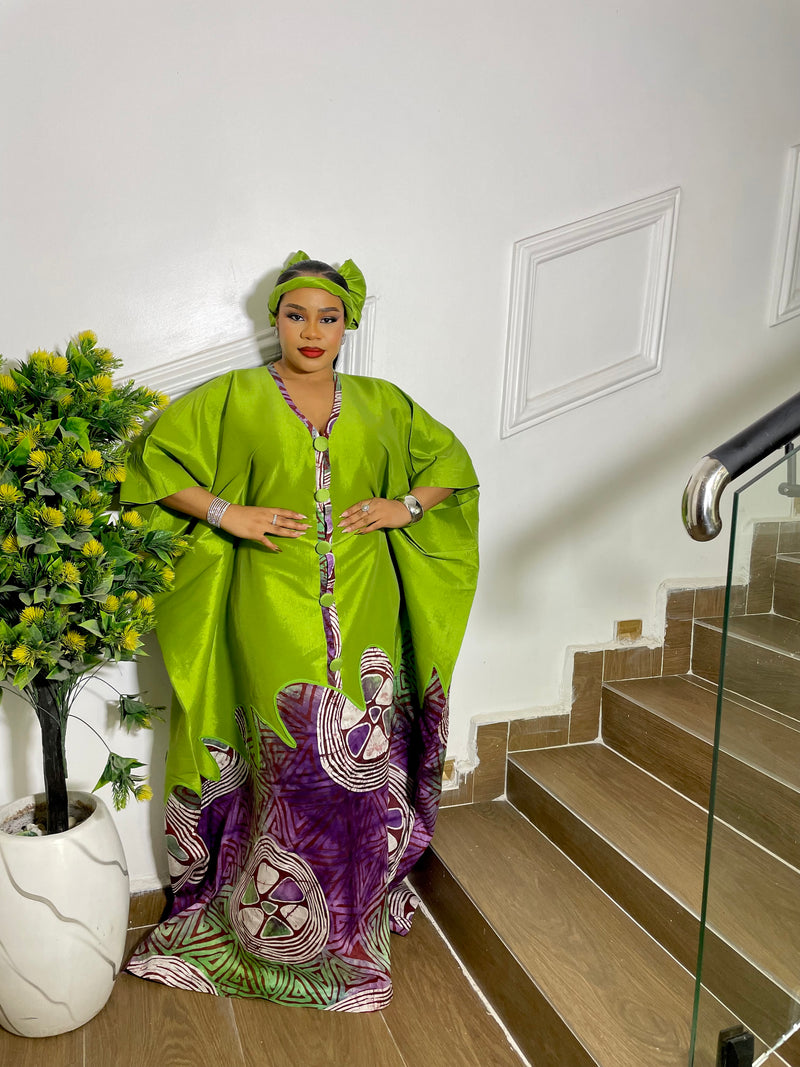 HERITAGE BLOOM KAFTAN (OLIVE)