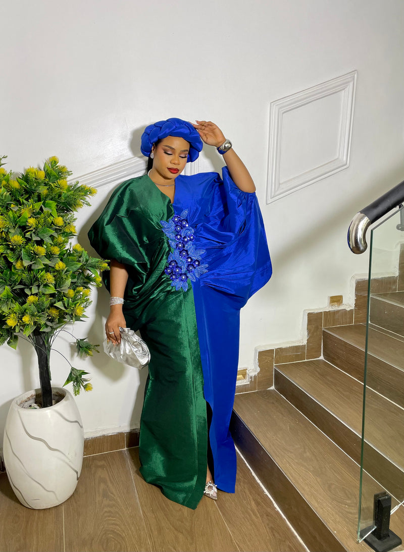 MAJESTIC BLOOM KAFTAN (GREEN/BLUE)