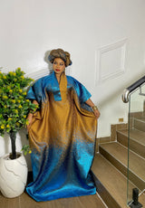 ROYAL RADIANCE TWO TONED BROCADE (TEAL/GOLD)