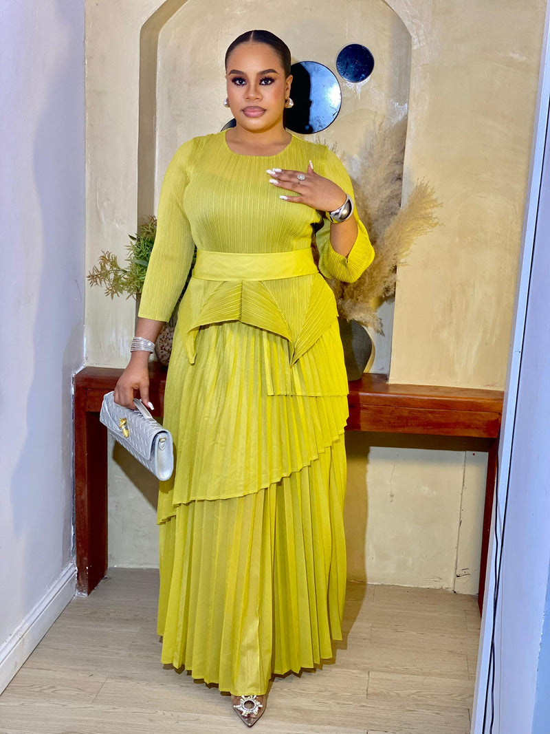CASCADE SKIRT  SET (LEMON GREEN)