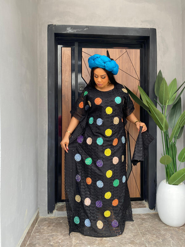 Tha Polka Dot Dream Kaftan ( Black)