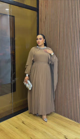 ROYAL DRAPE  CAPE DRESS (NUDE)