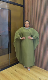 ROYAL DRAPE  CAPE DRESS (OLIVE)